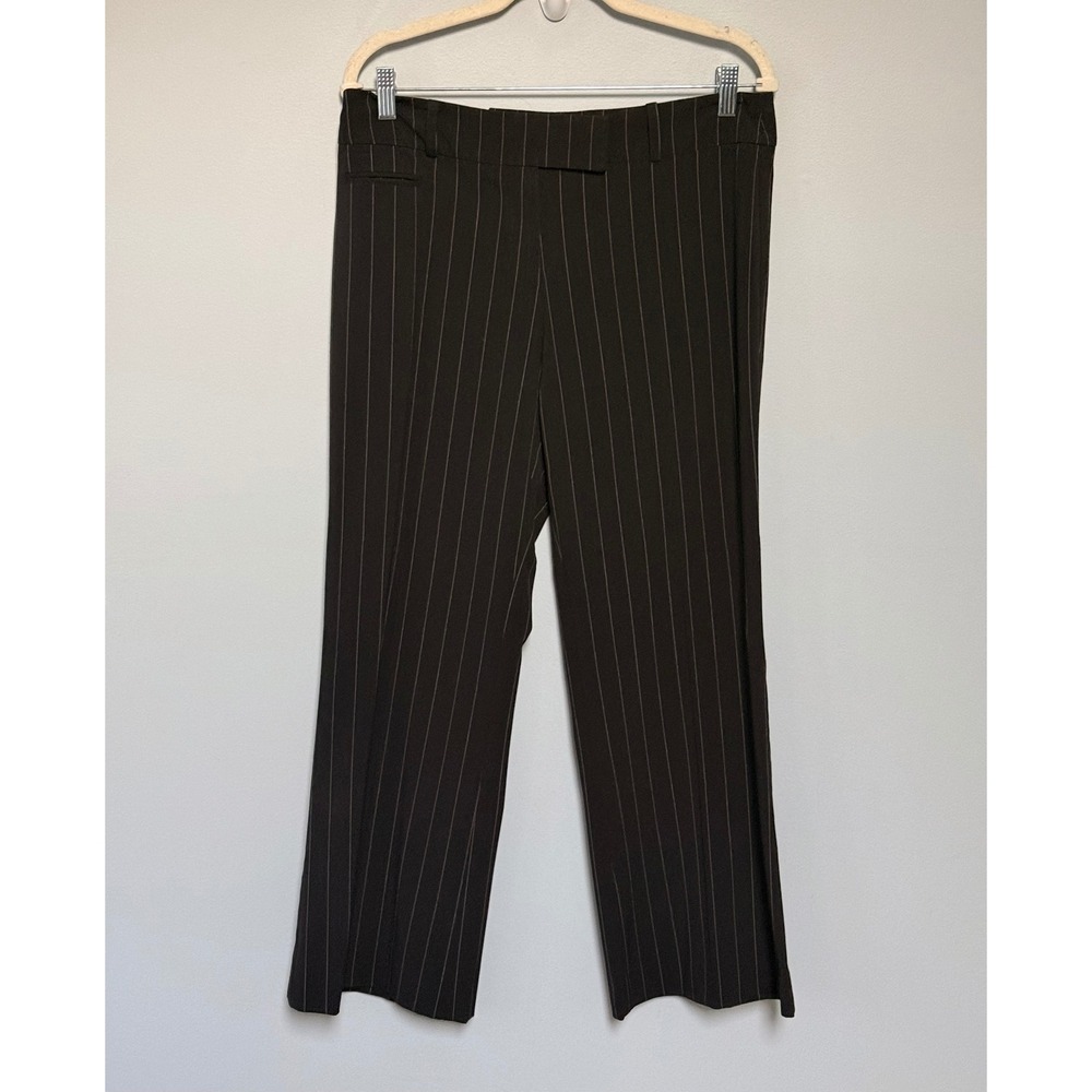 BCBGMAXAZRIA Women's Pinstripe Dress Pants Black White Straight Leg Size 10